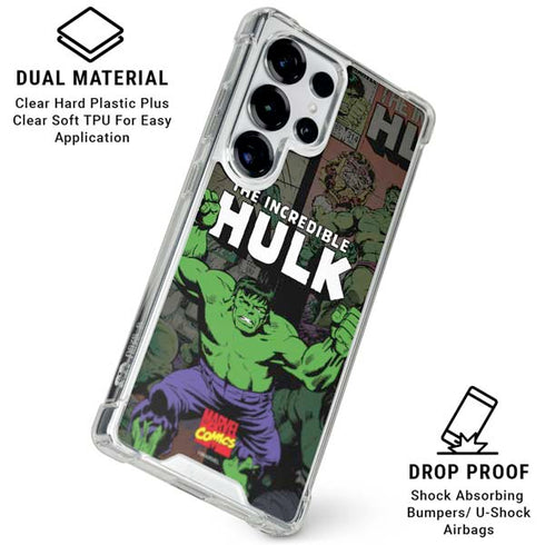 Marvel Classic Comics Hulk Fighter Vintage Galaxy S25 Ultra Clear Case